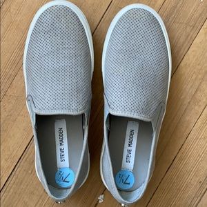 Steve Madden Silver Slip Ons